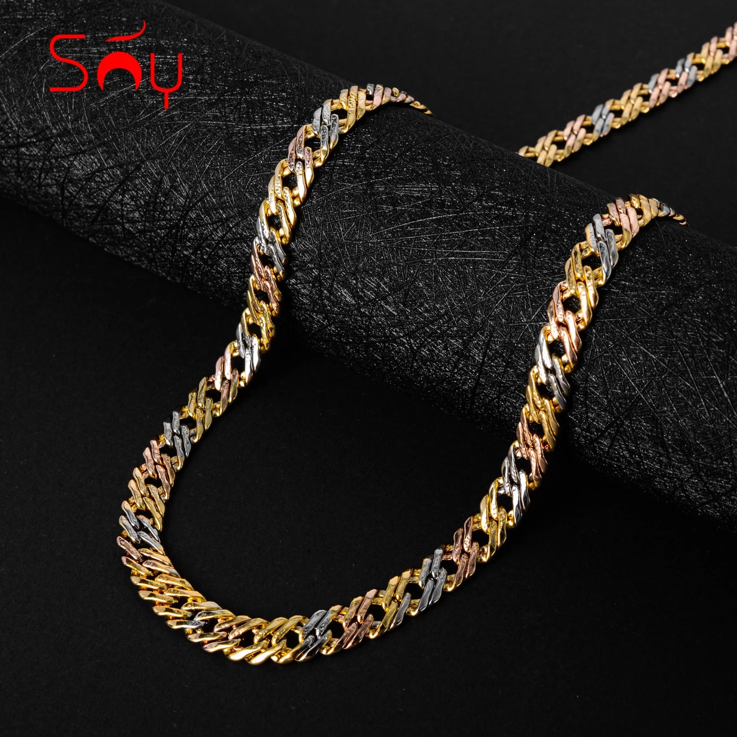 Sunny Jewelry Women Men's Necklace Gold Plated Fashion Basic Punk Cuban Link Chain Long Necklace Neck Jewellery Accessories Gift