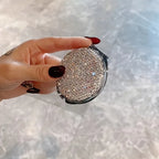 Makeup Mirror Luxury Diamond Portable Pocket Compact Mirror Women's Gifts Handheld Cosmetic Mirror with Magnification
