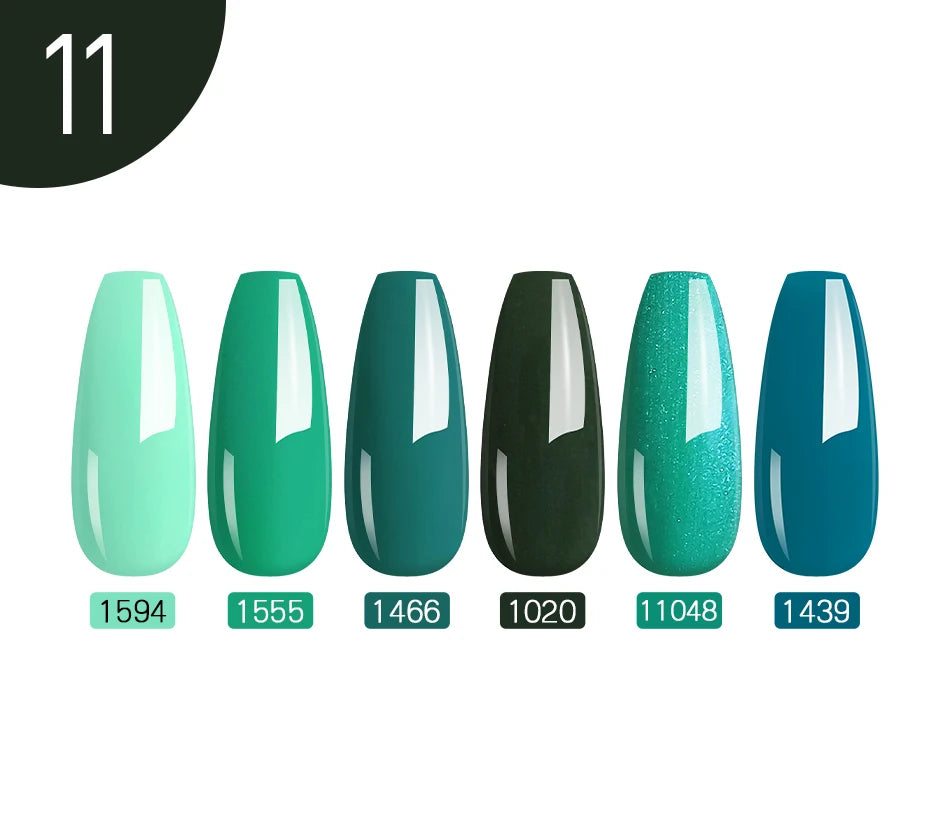 NAILCO 10PCS/Set Gel Nail Polish Gorgeous Full Coverage Semi Permanent Soak Off UV LED Gel Nail Art Base Top Coat Gel Polish Kit
