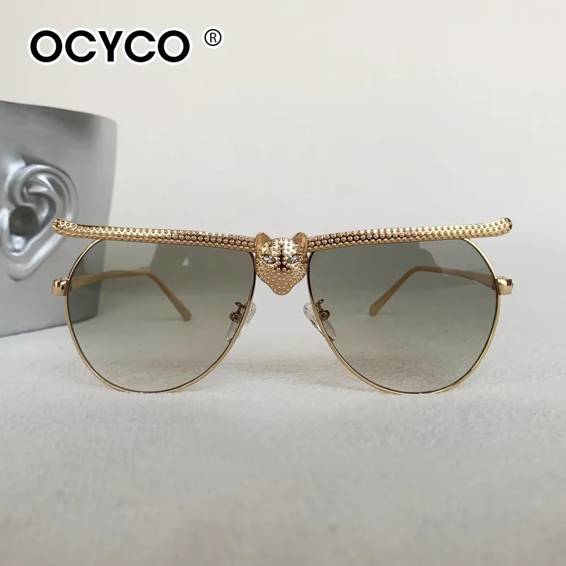 Luxury Metal Punk Brand Sunglasses For Men And Women Unisex Designer Fashion Sun Glasses Oval Unisex Stylish Eyewear Shades