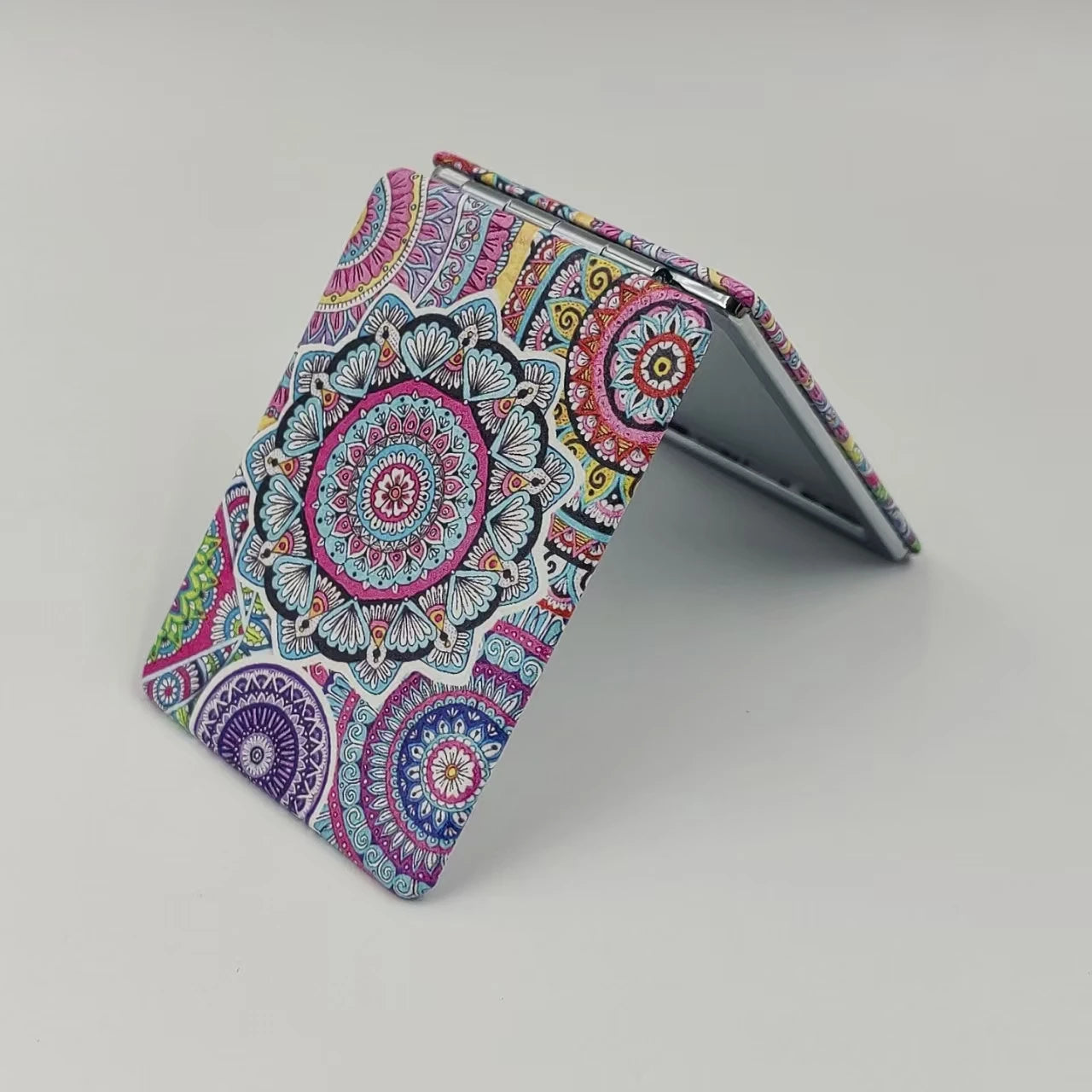 Portable Foldableable Makeup Mirror, Bohemian Style, Handheld Double-Sided Mirror That Can Hold Flap Pocket Pantss, Makeup Mirror, Graduation Season Gift, Mother's Day Gift, Valentine's Day Gift, Christmas Gift