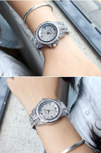 MEGIR New Golden Luxury Watches for Women Fashion Crystal-accented Waterproof Quartz Wristwatch with Stainless Steel Strap