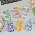 Women Color Contact Lens Case Red Heart Contact Lenses Box for Eyes Care Kit Glasses Case Holder Container