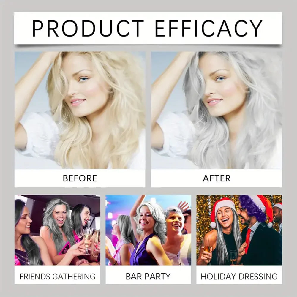 100g Grey Hair Dye Cream Unisex Smoky Punk Style Styling No Damage Quick Coloring Long-Lasting Professional Hairs Dyeing Creams