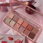 12 Colors Pink Eye Shadow Pallete Clear Glitter Pearl ,Girl Beginner Makeup Nude Eyeshadow Low Saturation Korean Cosmetics