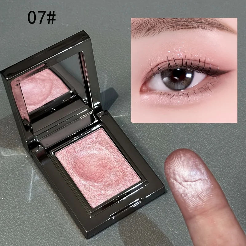 Monochrome Eye Shadow, Flashing, Brightening, Long-Lasting Color, Waterproof and Sweat-Proof, Natural Cosmetics for Creating Exquisite Eye Makeup, Music Festival Party Role-Playing
