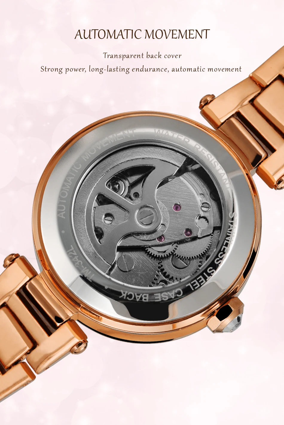 Luxury Brands Fashion 2025 New Women's Watches 3D Diamond Stainless Steel Skeleton Mechanical Clock Elegant Ladies Wedding Gift