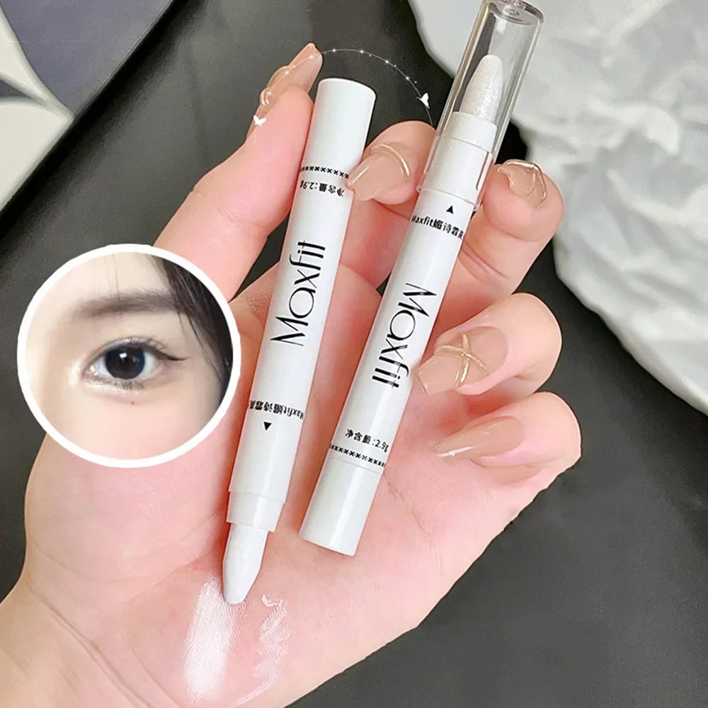1pc Shimmering Highlight Stick, Glitter White Eyeshadow Pencil for Bright Eyes, Dazzling Effect Makeup Highlighter Pencil, Bronzer type
