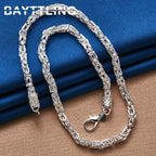 Men's 925 Sterling Silver 20 Inches Fine Tap Chain Hip Hop Necklace For men Fashion Charm Engagement Party Jewelry