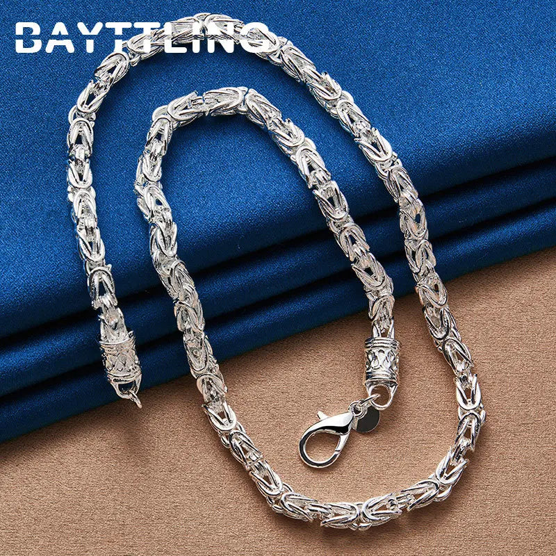 Men's 925 Sterling Silver 20 Inches Fine Tap Chain Hip Hop Necklace For men Fashion Charm Engagement Party Jewelry