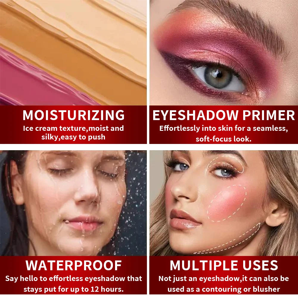 1PC Eyeshadow Primer - Matte Finish, Long-Lasting Waterproof, Full Coverage Concealer, Perfect Makeup, Correct Skin Tone