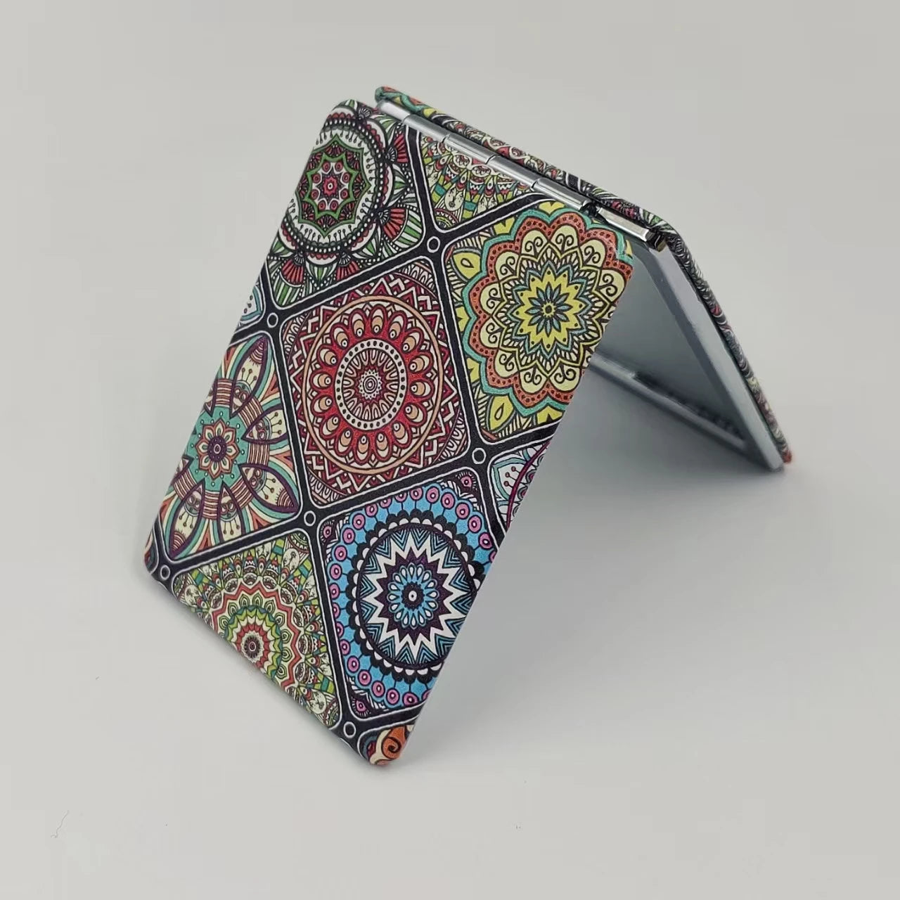 Portable Foldableable Makeup Mirror, Bohemian Style, Handheld Double-Sided Mirror That Can Hold Flap Pocket Pantss, Makeup Mirror, Graduation Season Gift, Mother's Day Gift, Valentine's Day Gift, Christmas Gift