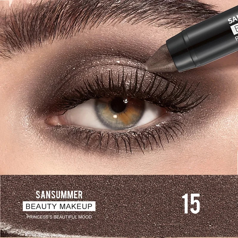 7 color waterproof eye shadow stick, pearlescent matte treatment, to create a natural and lasting eye makeup flash.