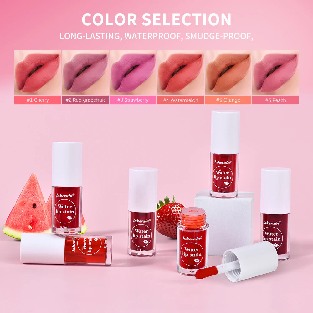 Fruity Water Lip Tin Lip Gloss Moisturizing Lip Glaze Long Lasting Lip Ink Face Lip Dual Purpose Liquid Lipstick Cosmetic Makeup