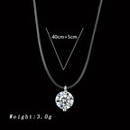 Simple Round Single Rhinestones Pendant Necklaces for Women Trendy Transparent Fishing Line Short Chokers Party Neck Jewelry