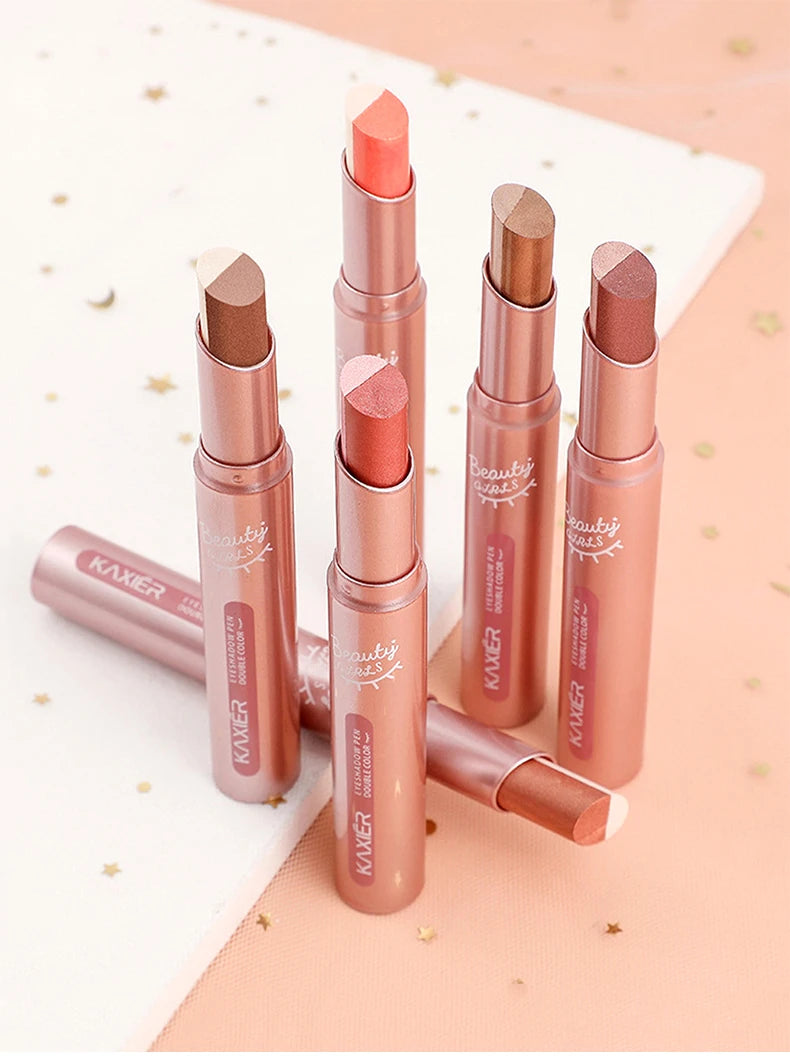 Gradient two-color eye shadow pen waterproof, sweat proof, not easy to smudge, pearlescent, fine shiny, lazy eye shadow s