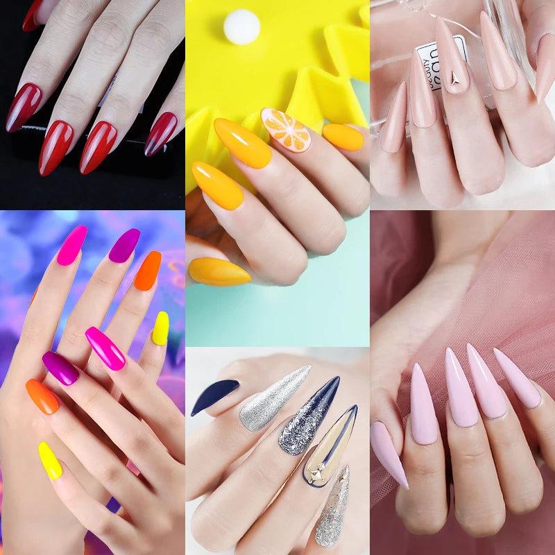 NAILCO 10PCS/Set Gel Nail Polish Gorgeous Full Coverage Semi Permanent Soak Off UV LED Gel Nail Art Base Top Coat Gel Polish Kit