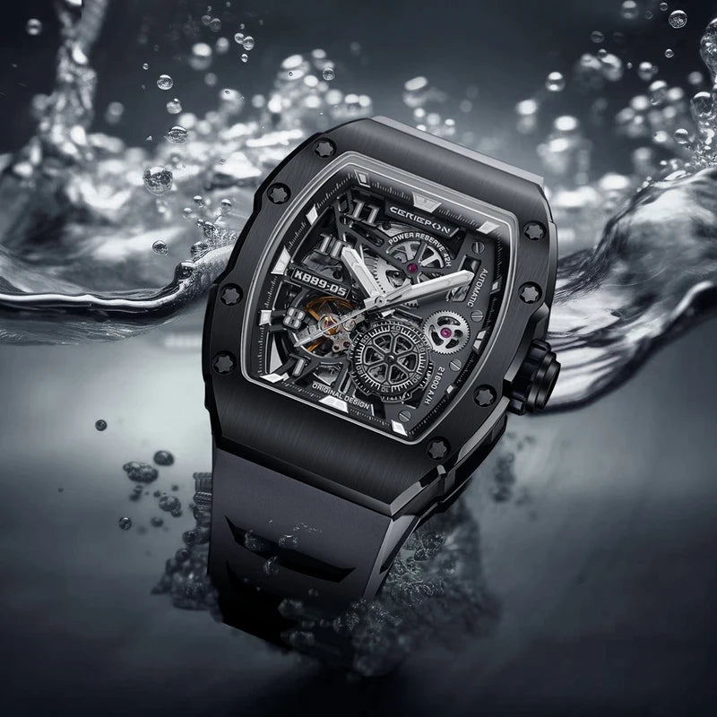Top Brand Original Automatic Watch for Men High-end Luxury Hollow Out Chronograph Waterproof Mens Mechanical Watches Clock Reloj