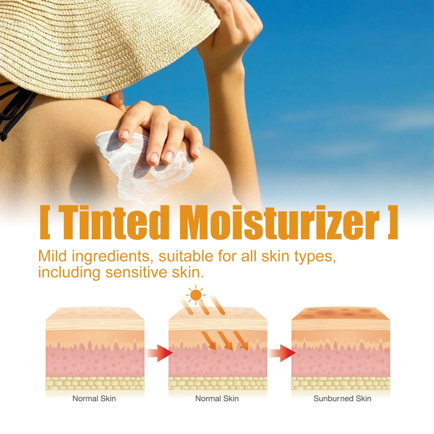 Sunscreen Cream Foundation Face Sun Block Isolation UV Protector Skin Refresh Moisturize Oil Control Waterproof Spf50+ Sunscreen