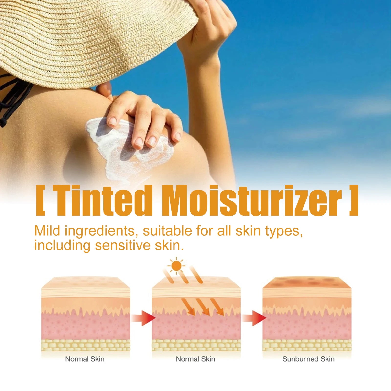 Sunscreen Cream Foundation Face Sun Block Isolation UV Protector Skin Refresh Moisturize Oil Control Waterproof Spf50+ Sunscreen