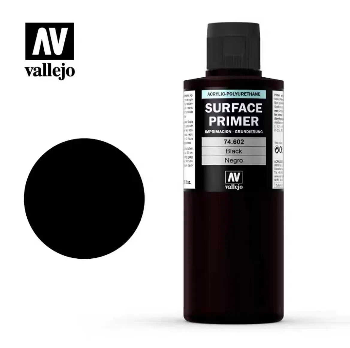 Primer Spain AV Vallejo Water-based Paint spray  Hand painted Model Primer Black White Ash Water Filled Soil 70600-73602