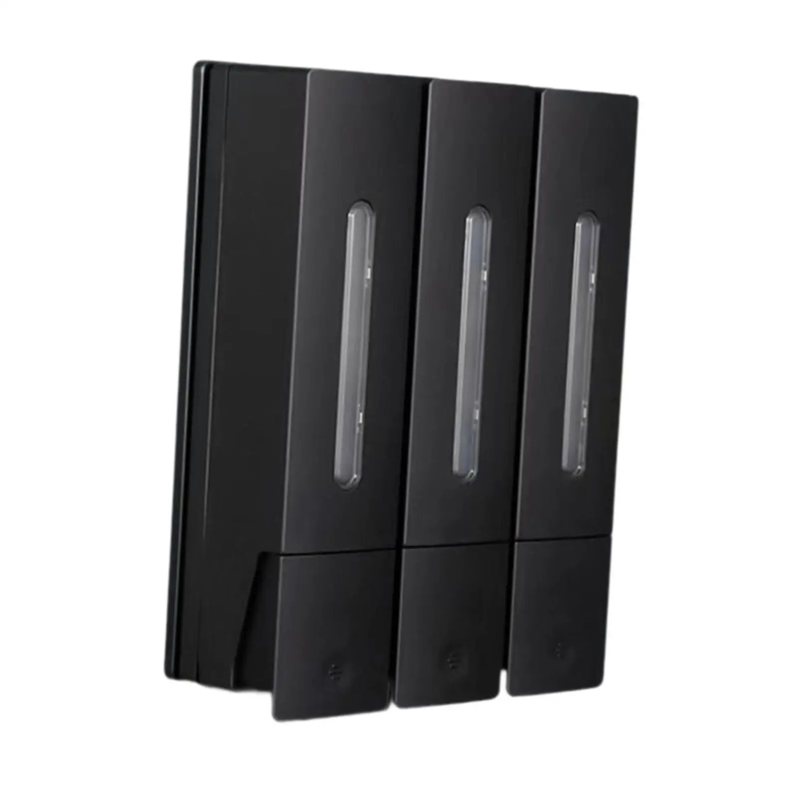 Three Chamber Wall-Mounted Dispenser for Shampoo and Conditioner in Bathrooms