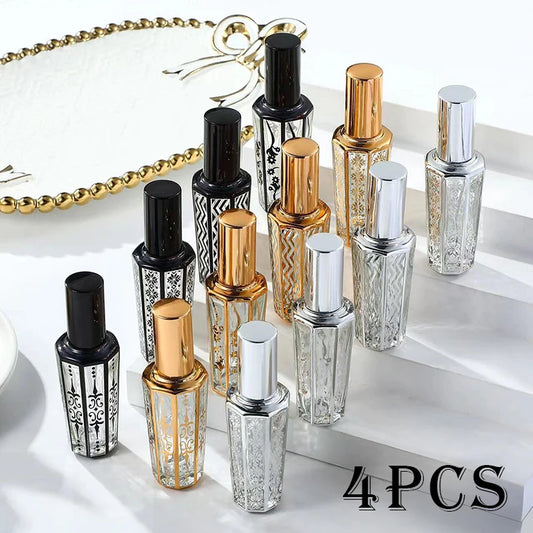 4pcs 15ml Perfume Bottle Portable Glass Refillable Spray Bottle Sample Empty Containers Travel  Perfume Bottle