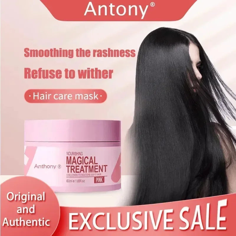 5 Seconds Magical Keratin Hair Mask Repair Damage Frizzy Soft Smooth Shiny Hair Deep Moisturizing Treatment Hair Root Scalp Care