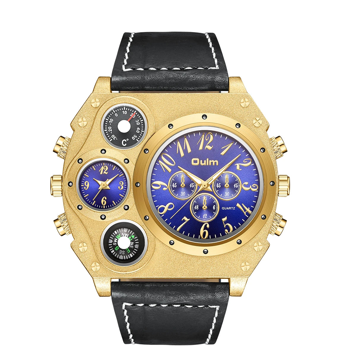 Luxury Sports Watches for Men Top Brand Casual Military Big Dial Cool Man Unique Wristwatch Male Decorative Compass Quartz Clock
