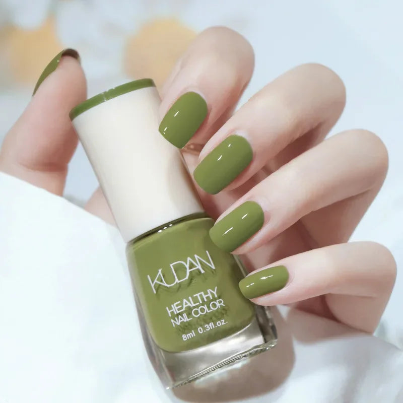 Nail Polish Without Baking Lamp White Fine Glitter Non-baking Non-peel Transparent Shiny Oil Base Coat Nude Nail Polish