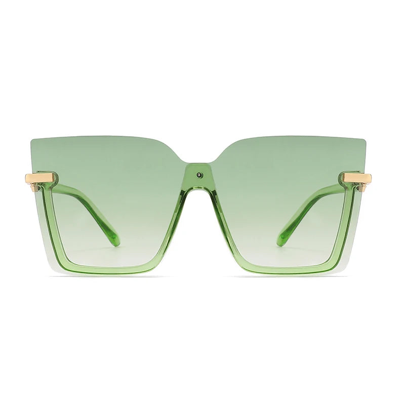 Women  Sun Glasses Streetwear Large Frame Eyewear GogglesHollow Out Square One-piece Sunglasses Women MenGlasses