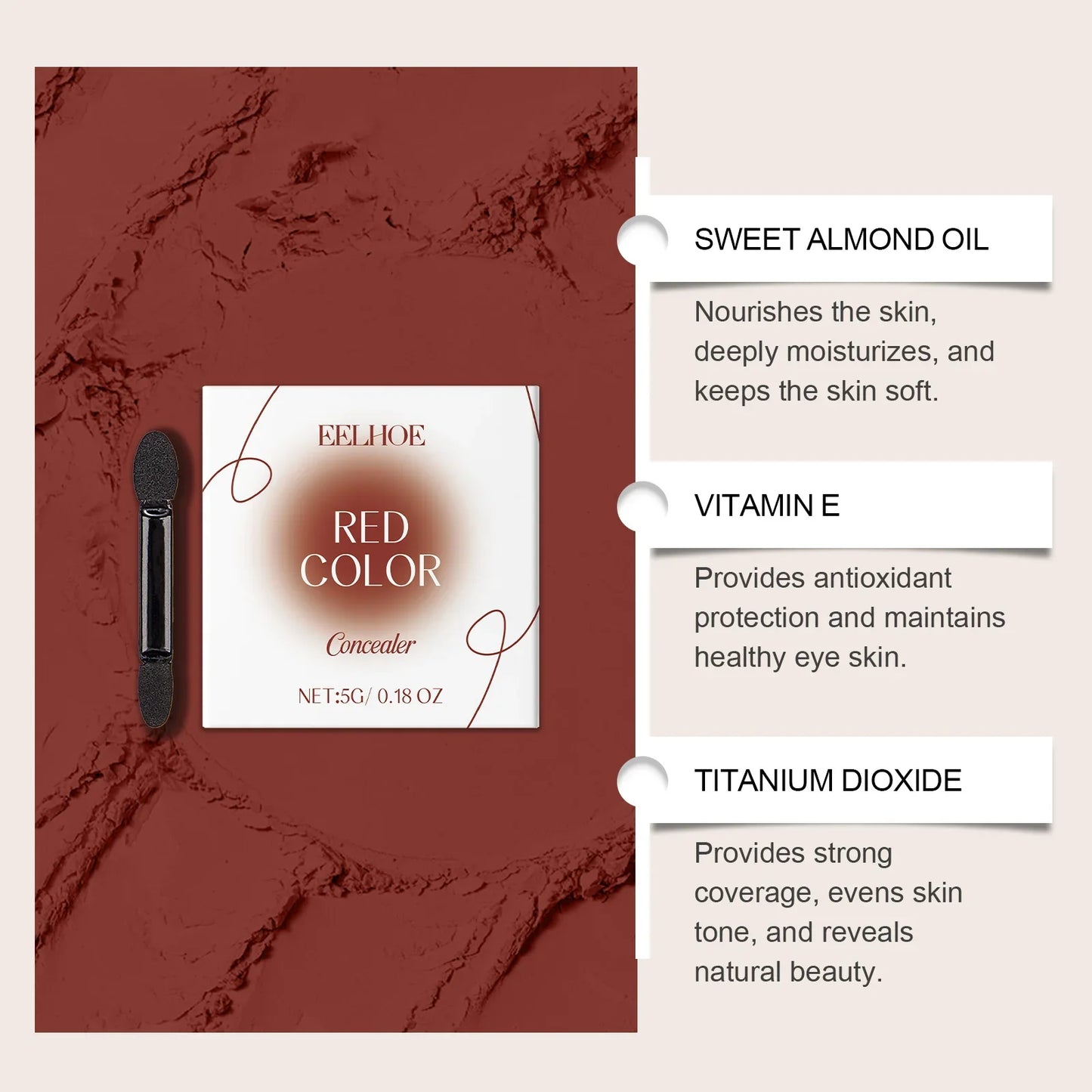 Concealer Lightweight Natural Coverage Of Skin Blemishes Spot Acne Print Cover Dark Circles Non-Removing Long-LastingMakeup