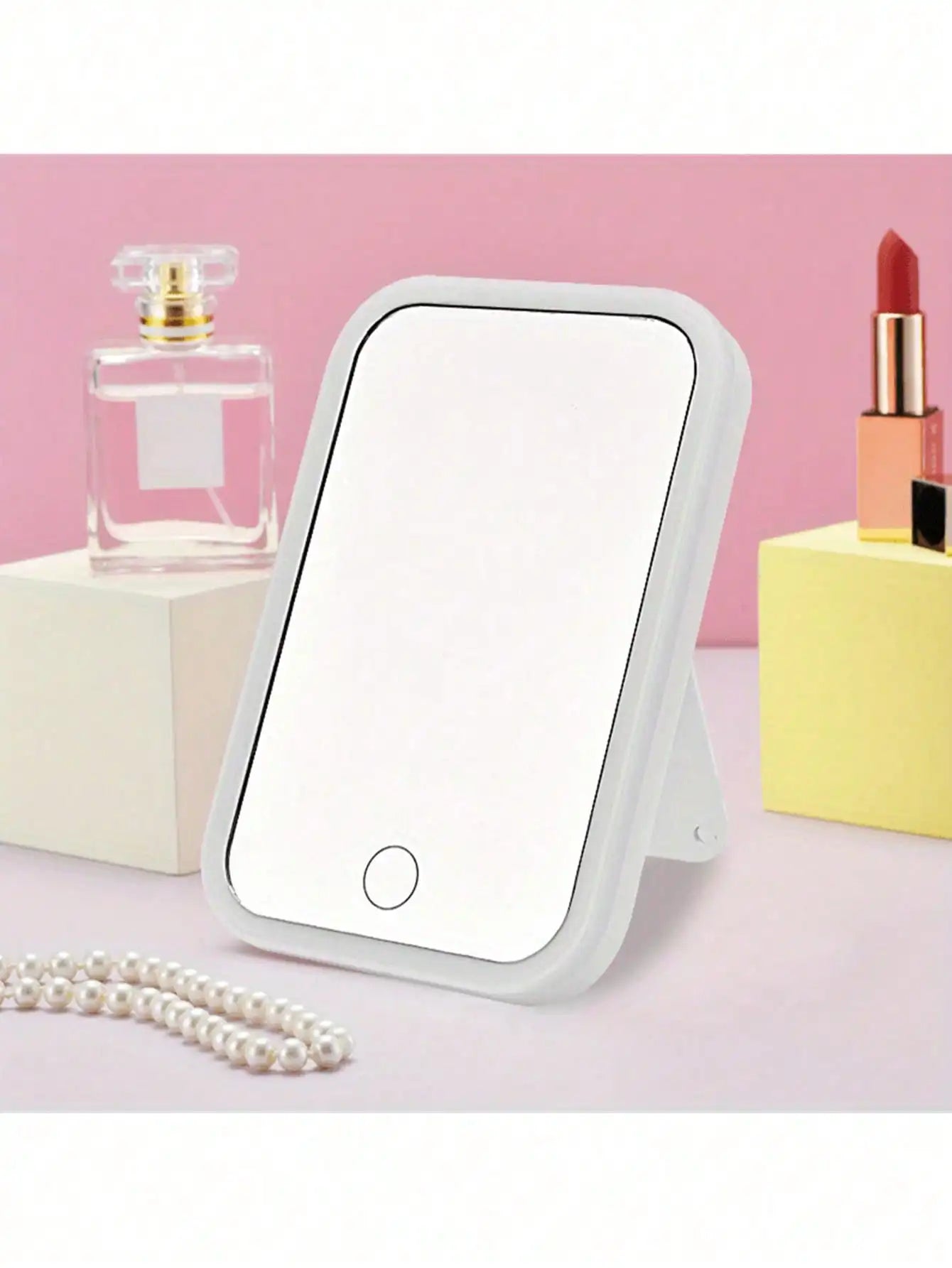 Light Up Your Beauty Routine: LED Makeup Mirror With Adjustable Dimming, Rotating & Storage - USB Vanity Mirror