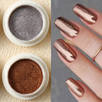 6pc Gold Metallic Mirror Glitter Nail Art Dust Rose Gold Silver Powder UV Gel Polish Chrome Rubbing Pigment Flake Manicure Decor