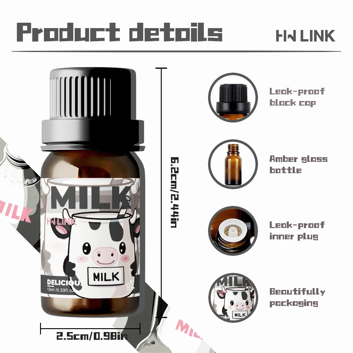 10ml Milk Essential Oils Milk Perfumes Skin Care Massage Body Oil Perfume Women Fragrance Oil For Candle,Soap Making,Humidifiers