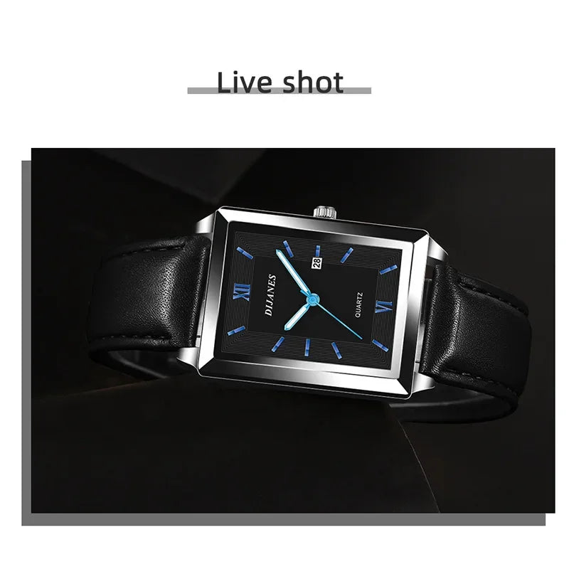 2023 Top Brand Luxury Watches for Men Fashion Quartz Wristwatch Square Gold Man Business Clock Mens Watches Relogio Masculino