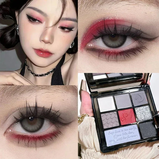 Cement Grey Black Eye Shadow Palette Makeup Eyes Glitter Contour Pigments Palette Pearly Shimmer Fashion Korean Shadow Makeup