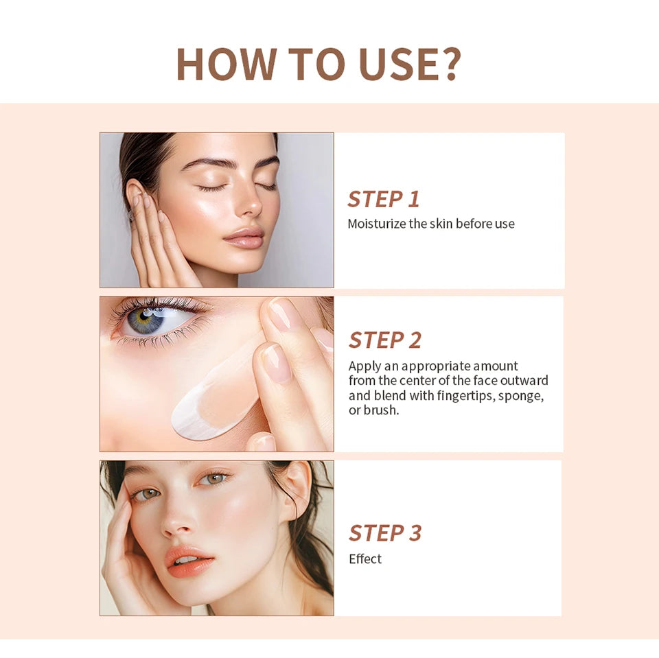 Color Changing Foundation 4 In 1 Moisturizer Longwearing Waterproof Concealer Even Skin Toning Sunscreen Spf 30 Whitening Makeup