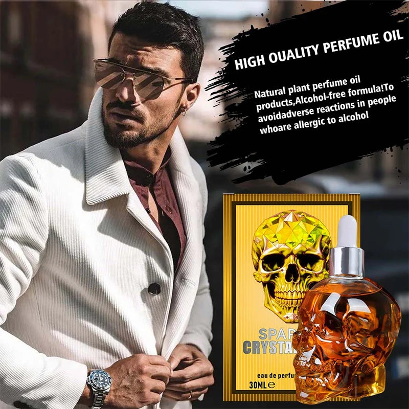 Men's Beard Care Perfume Oil 15ml Gentleman Fragrance Long-lasting Fragrance Brand Skull Perfume Portable Fresh Eau De Perfume