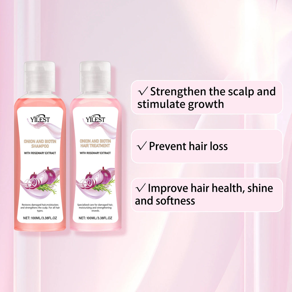 200ML Onion&Rosemary Shampoo For Hair Growth Anti Frizz Dandruff Removal Improve Dry Split Ends Nourishing Smooth Conditioner