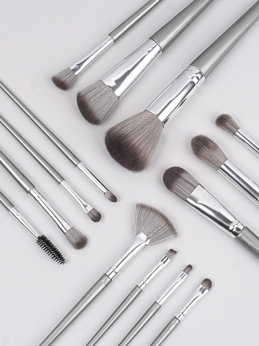 1 Set Of 14 Makeup Brushes Soft Hair Eye Shadow Powder Blusher Face Repair Nose Shadow Makeup Artist Complete Set Of Tools