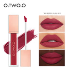 O.TWO.O 12 Color Liquid Lipstick Matte Finish Sexy Silky Lip Gloss Waterproof Kiss-proof Lasting Lip Glaze Lip Tint Cosmetics