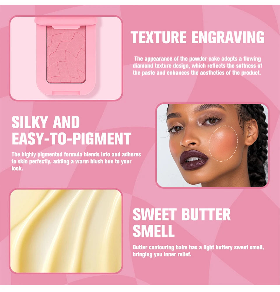 Bronzer Butter Bronzer for Dark Complexions Contour Palette with Matte Brown Shades for Nose Cheek and Profile Natural Nude Make