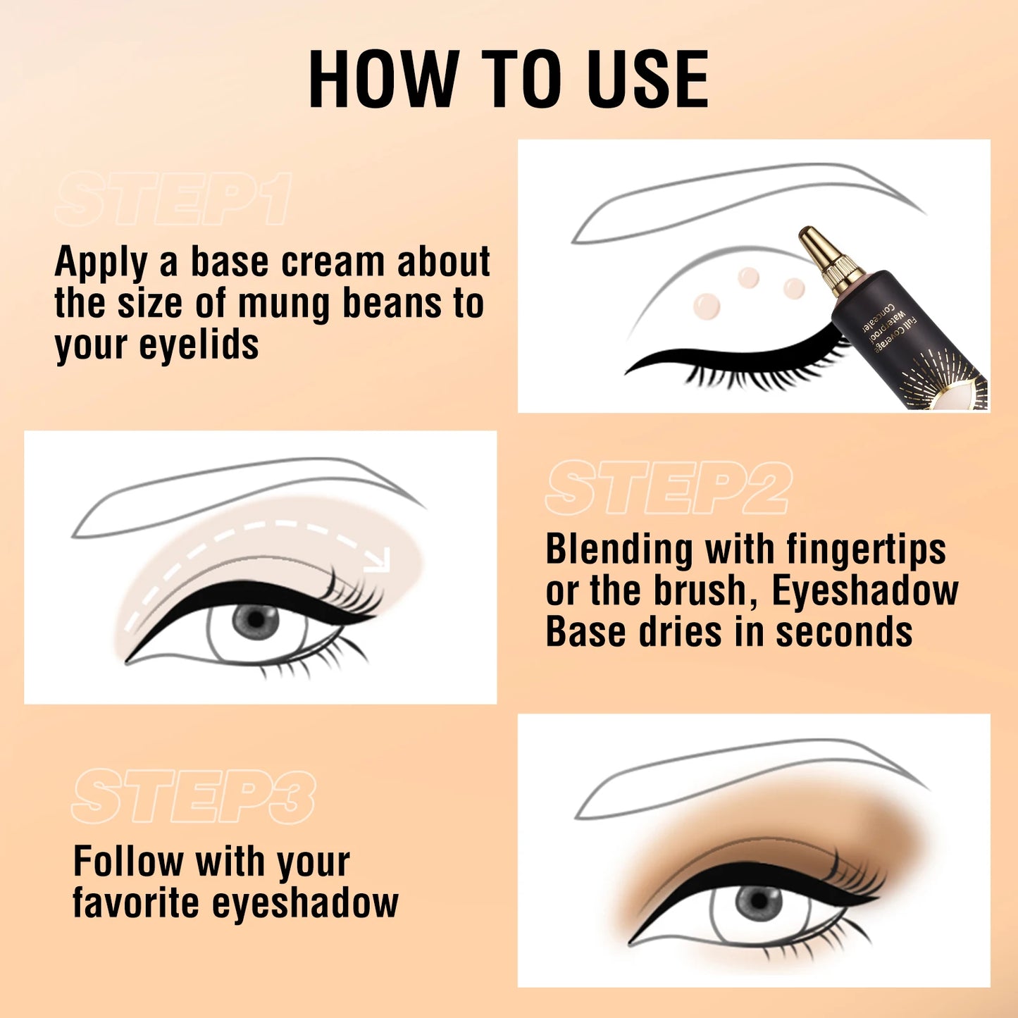Long-Lasting Matte Eyeshadow Primer: Waterproof, Full-Coverage Eye Makeup Base in Medium Cream Form
