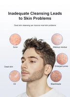 Portable Silicone Waterproof Rechargeable Face Wash Brush, 5 Cleansing Modes, Electric Deep Cleaning for Men & Women