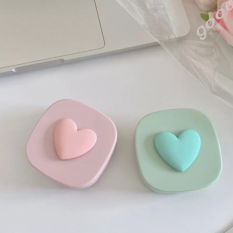 Women Color Contact Lens Case Red Heart Contact Lenses Box for Eyes Care Kit Glasses Case Holder Container