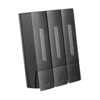 Three Chamber Wall-Mounted Dispenser for Shampoo and Conditioner in Bathrooms