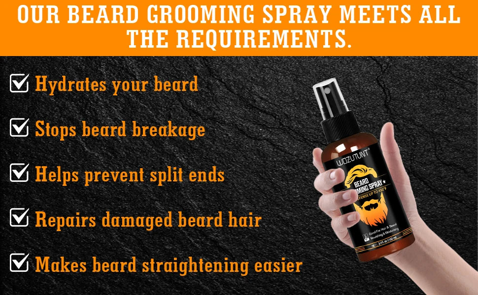 Facial Hair Care Product for Men Moustache Moisturize Grooming Spray Beard Wash Whisker Nourish Oil Softening Styling Beard Balm