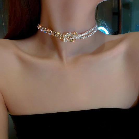 Fashion Elegant Charm Necklaces For Women Simple Shiny Bling Clavicle Chain Vintage Dainty Wedding Beach Personality Jewelry