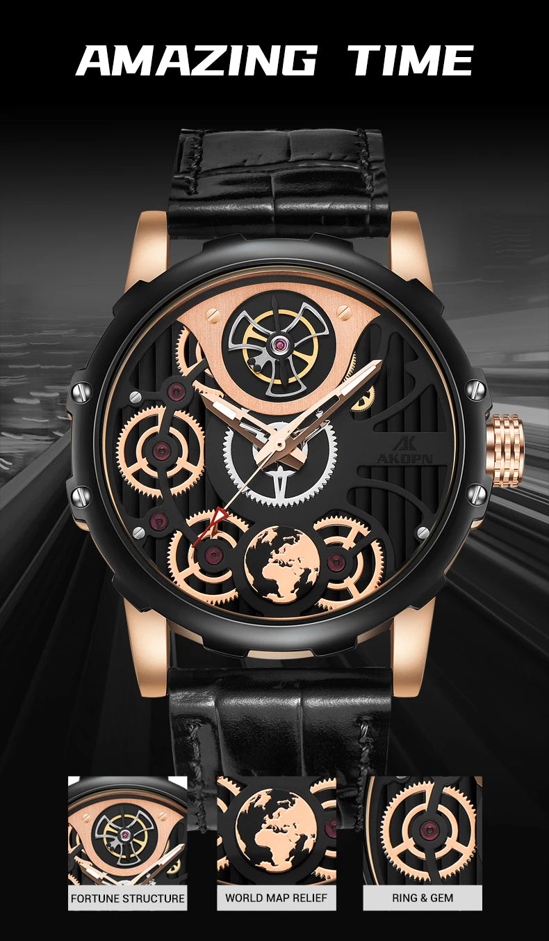 A high-end men's watch with cool retro and trendy style quartz watch